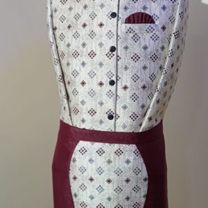 maroon white blazer